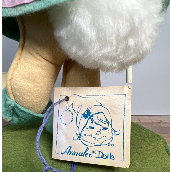 Vintage Amalee Dolls Bunny Rabbit Figurine With Green Outfit & Hat - Picture 4 of 4